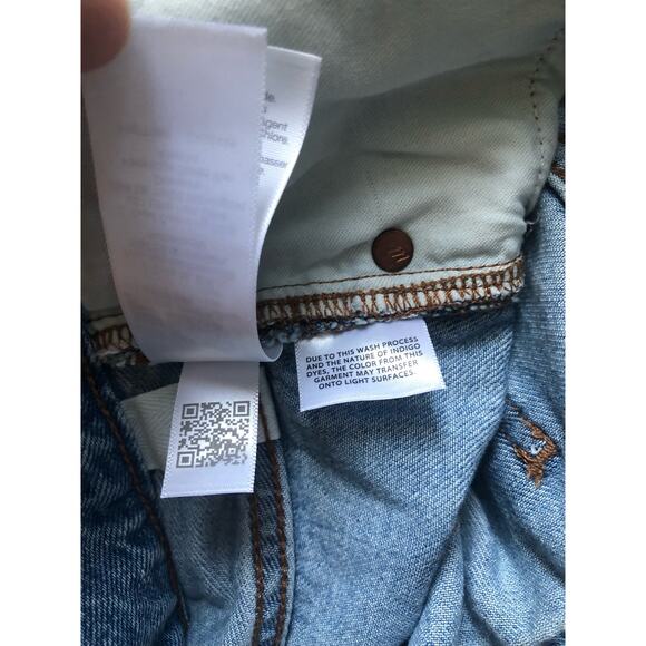 New Madewell Petite Baggy Straight Jeans in Seebald Wash Raw Hem Blue Size 33P - Picture 14 of 16